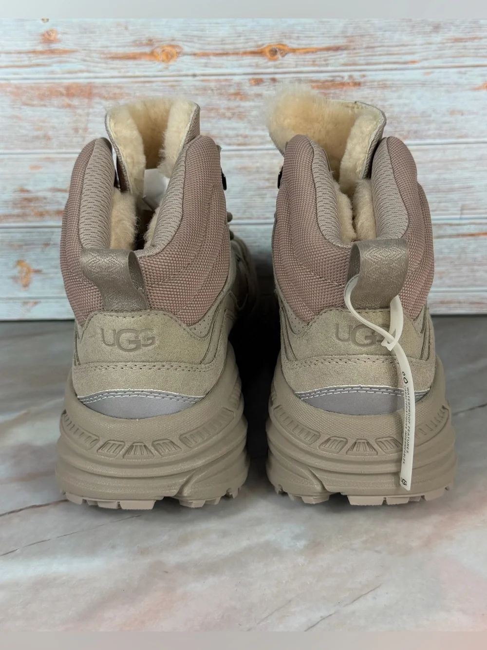 UGG Men’s Hiker Weather Boots - Suede/Leather - Desert Neutral (Tan/Blush/Cream)